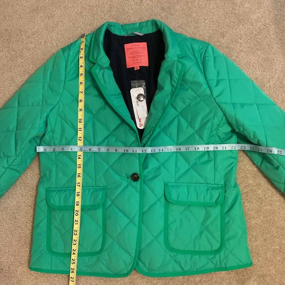 J. Crew Green Signature Water-Repellent Puffer Primaloft Lightweight Recycled XL - Picture 5 of 16
